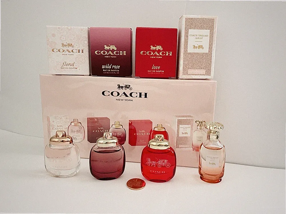 4 Piece Coach Women’s Fragrance Mini Gift Set Dabber Splash 0.15oz 4.5mL