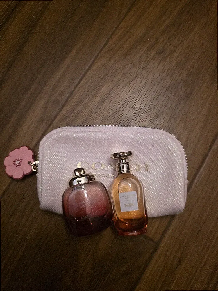 Coach Mini Perfumes Sunset Dreams & Wild Rose + Sparkle Pink Blush Pouch
