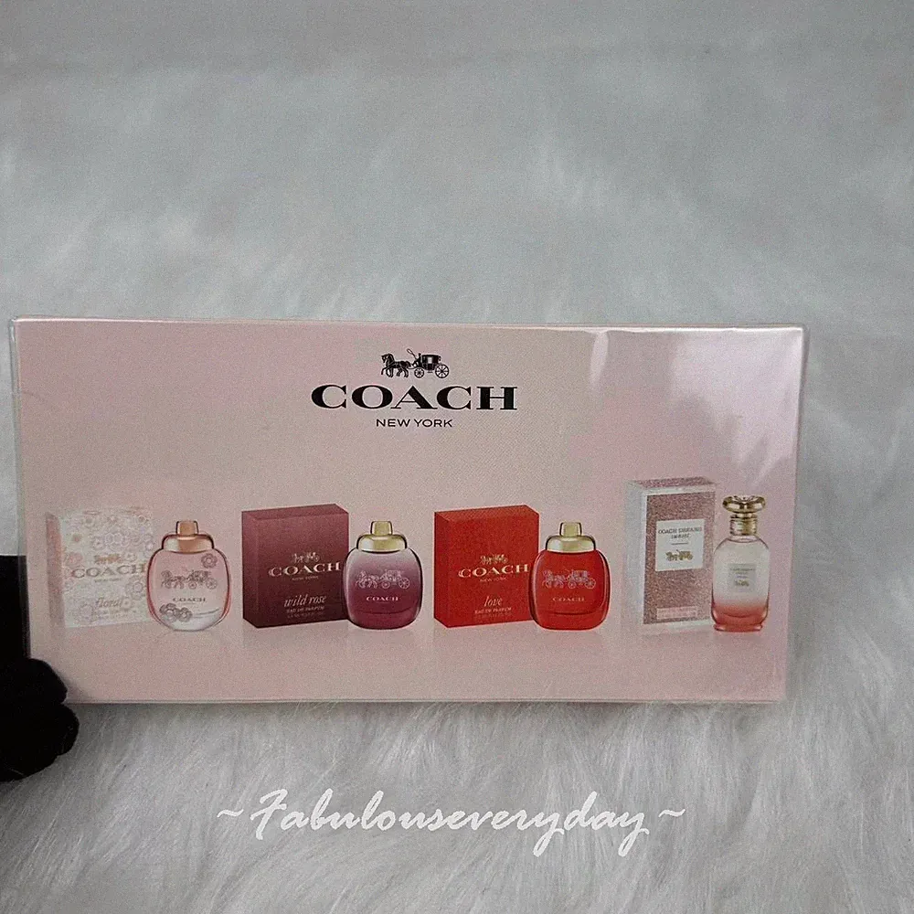 Coach New York Mini Perfume Gift Set 4-Pc Floral + Wild Rose + Love + Dreams NIB