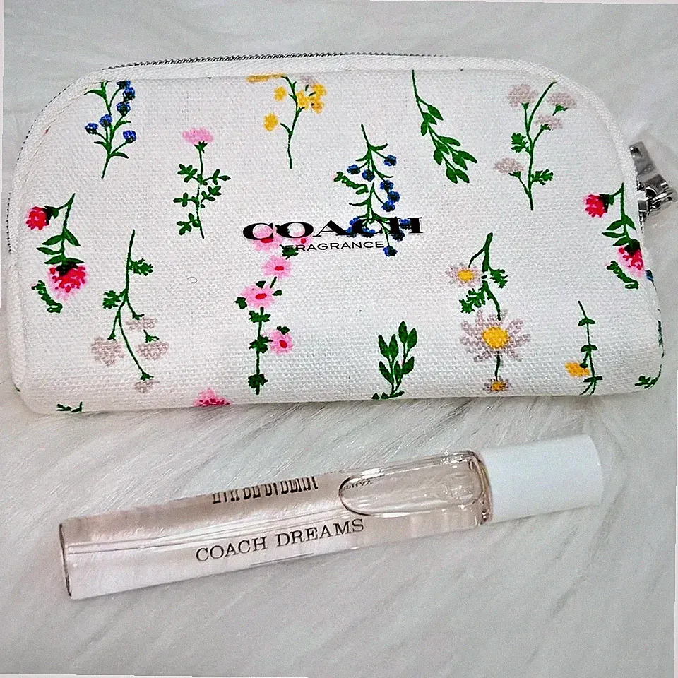 New Coach Dreams Eau De Parfum women Spray 7.5ml/0.25oz & Coach Fragrance Pouch